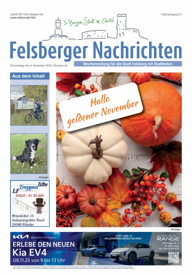 Felsberger Nachrichten Titelblatt 45/2025