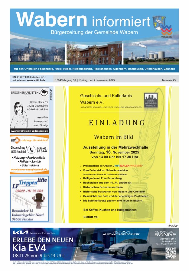 Wabern informiert Titelblatt 45/2025