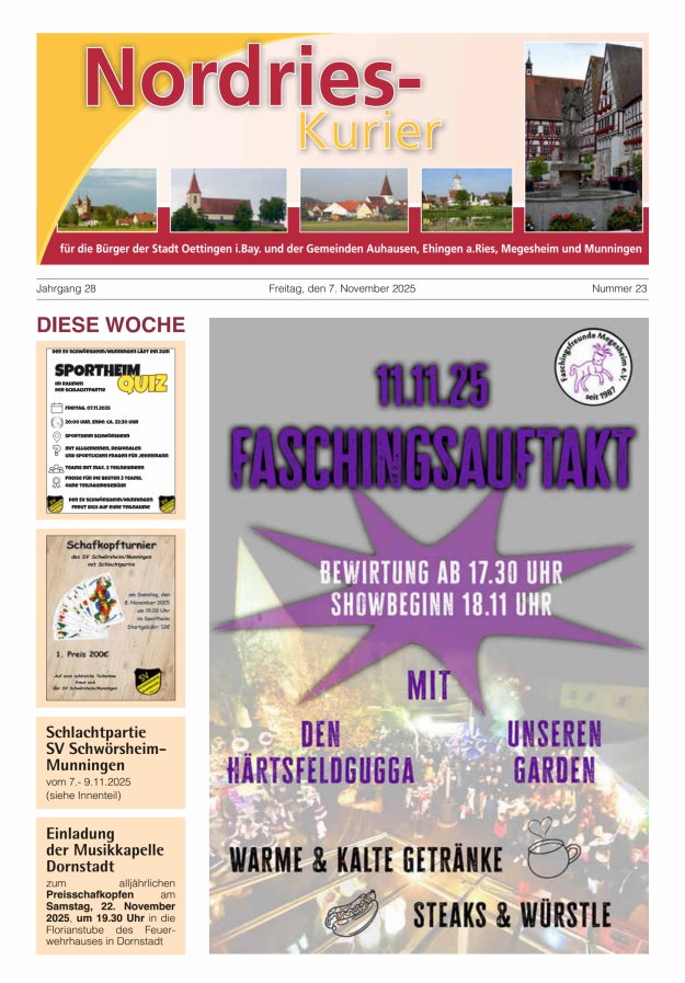 NordRies-Kurier Titelblatt 23/2025