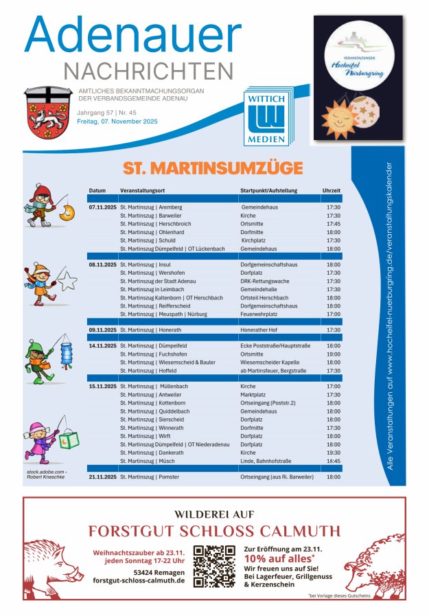 Adenauer Nachrichten Titelblatt 45/2025