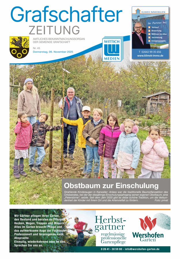 Grafschafter Zeitung Titelblatt 45/2025