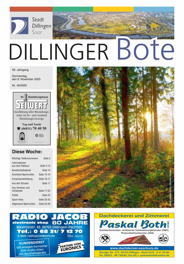 Dillinger Bote Titelblatt 45/2025