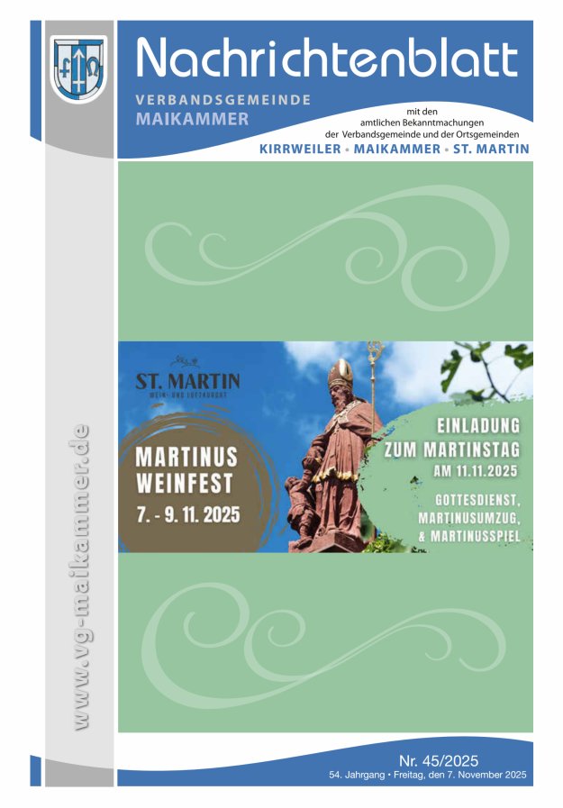 Nachrichtenblatt VG Maikammer Titelblatt 45/2025