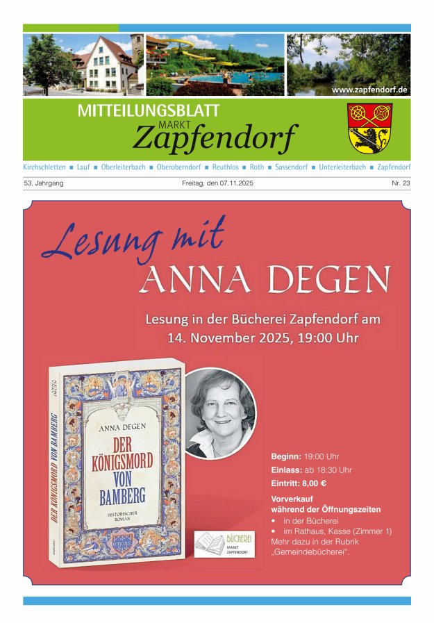 Mitteilungsblatt Markt Zapfendorf Titelblatt 23/2025