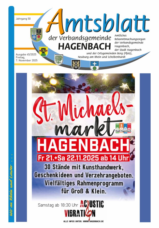 Amtsblatt der VG Hagenbach Titelblatt 45/2025