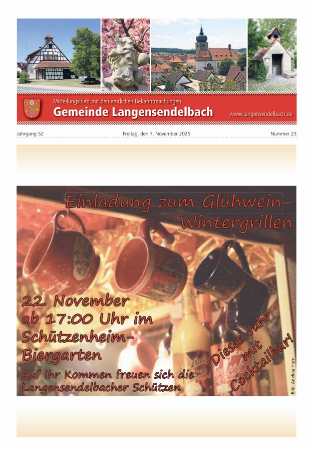 Mitteilungsblatt - Gemeinde Langensendelbach Titelblatt 23/2025