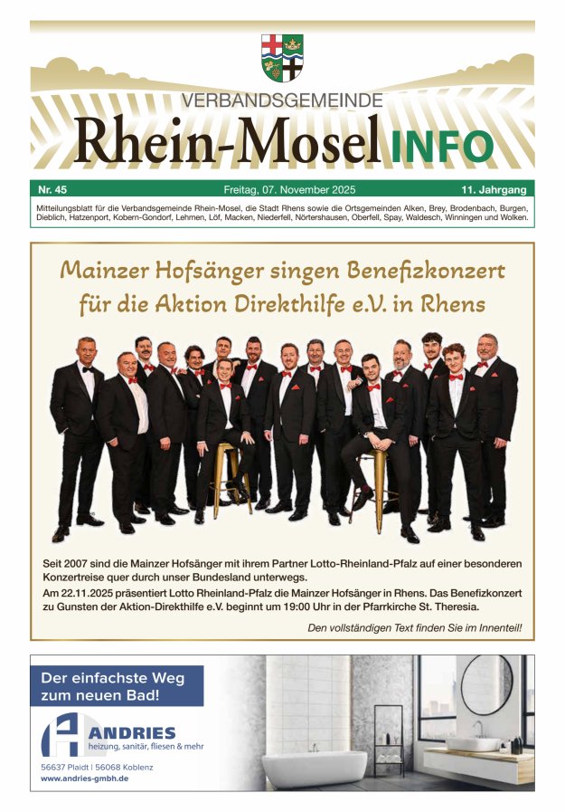 Rhein-Mosel Info Titelblatt 45/2025