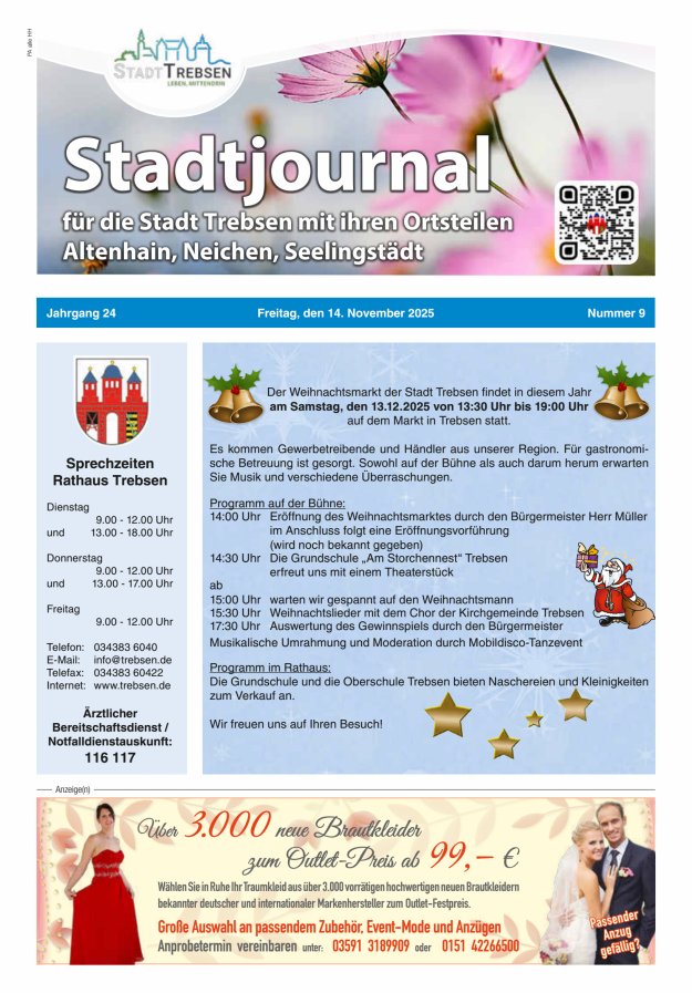 Stadtjournal der Stadt Trebsen mit ihren Ortsteilen Titelblatt 09/2025