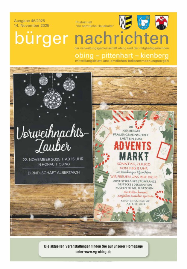 Bürger Nachrichten Obing Pittenhart Kienberg Titelblatt 46/2025
