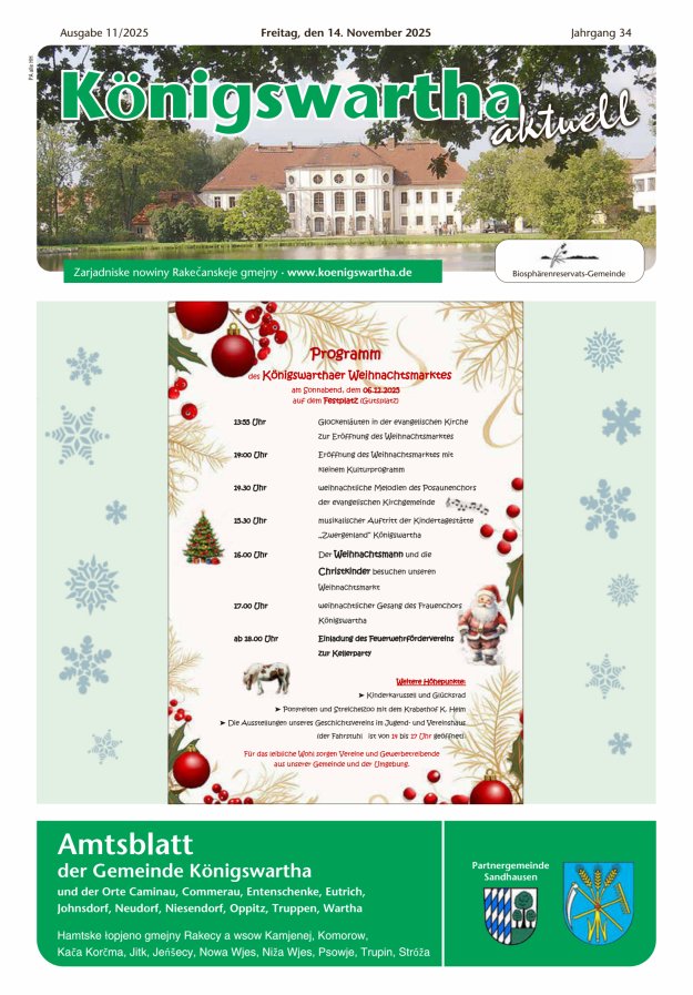 Königswartha aktuell - Amtsblatt der Gemeinde Königswartha Titelblatt 11/2025