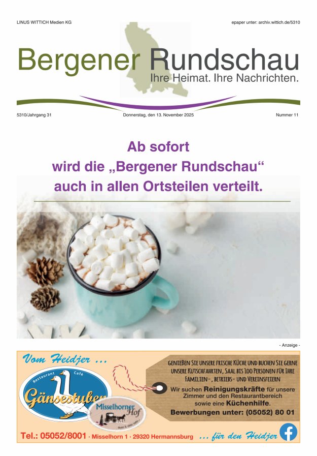Bergener Rundschau Titelblatt 11/2025
