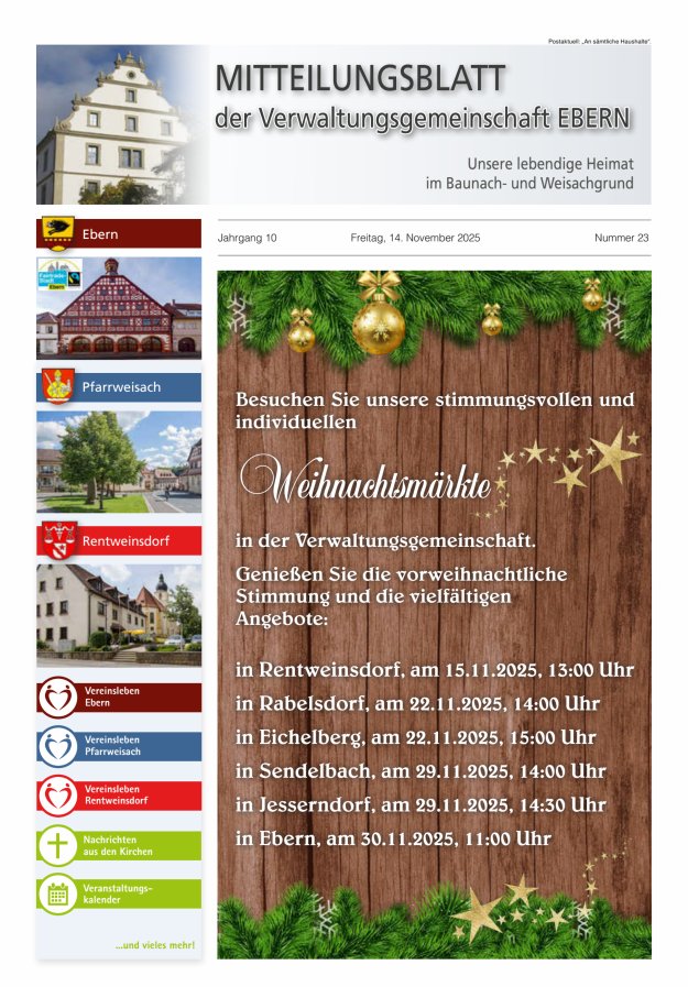 Mitteilungsblatt der Verwaltungsgemeinschaft Ebern Titelblatt 23/2025