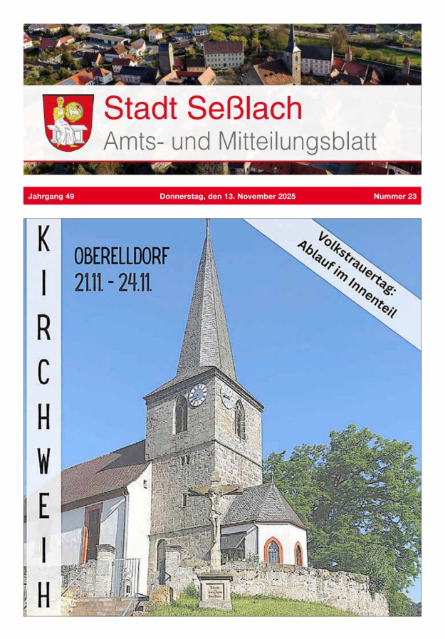 Amts- und Mitteilungsblatt Stadt Seßlach Titelblatt 23/2025