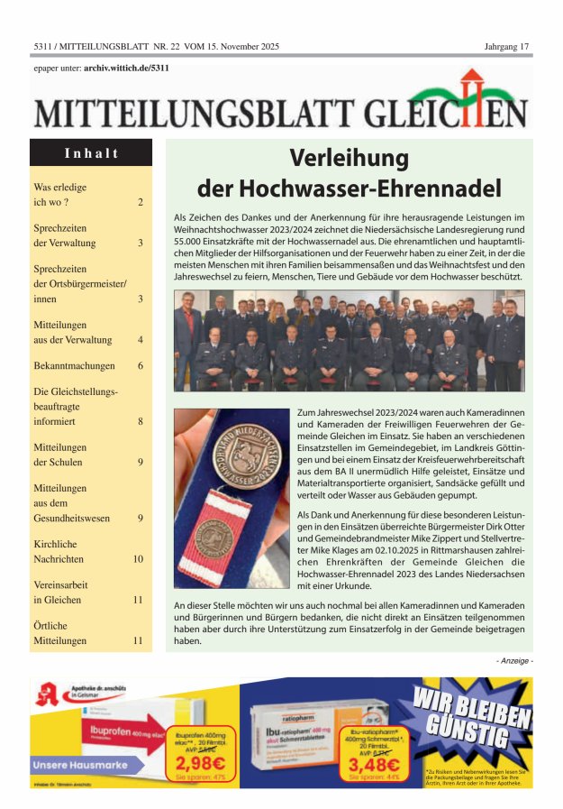 Mitteilungsblatt Gleichen Titelblatt 22/2025