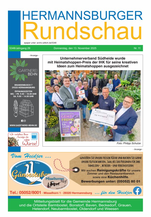 Hermannsburger Rundschau Titelblatt 11/2025