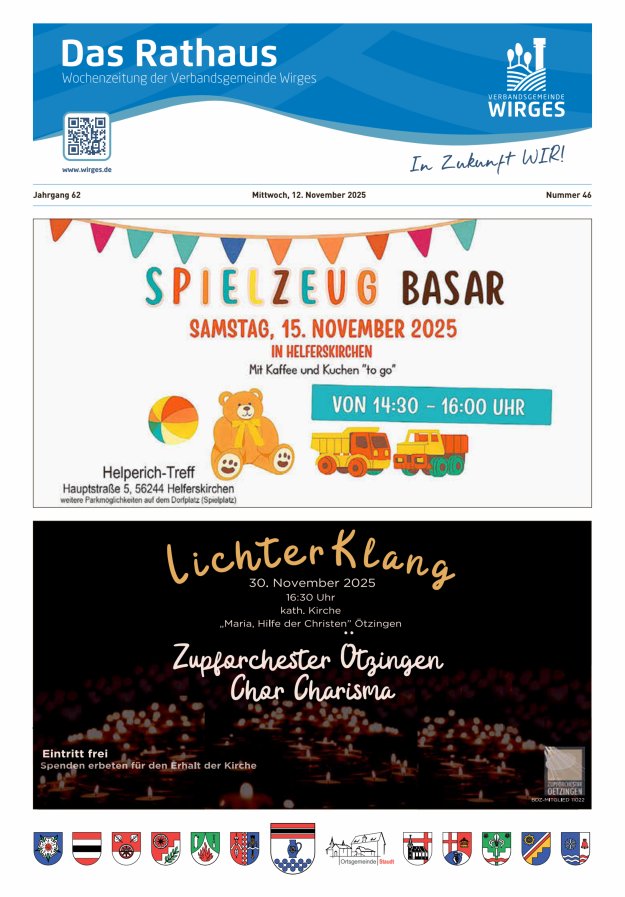 Das Rathaus - Informationen für die Bürger in der VG Wirges Titelblatt 46/2025