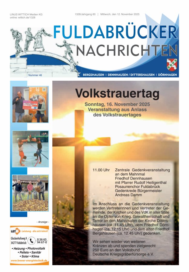 Fuldabrücker Nachrichten Titelblatt 46/2025
