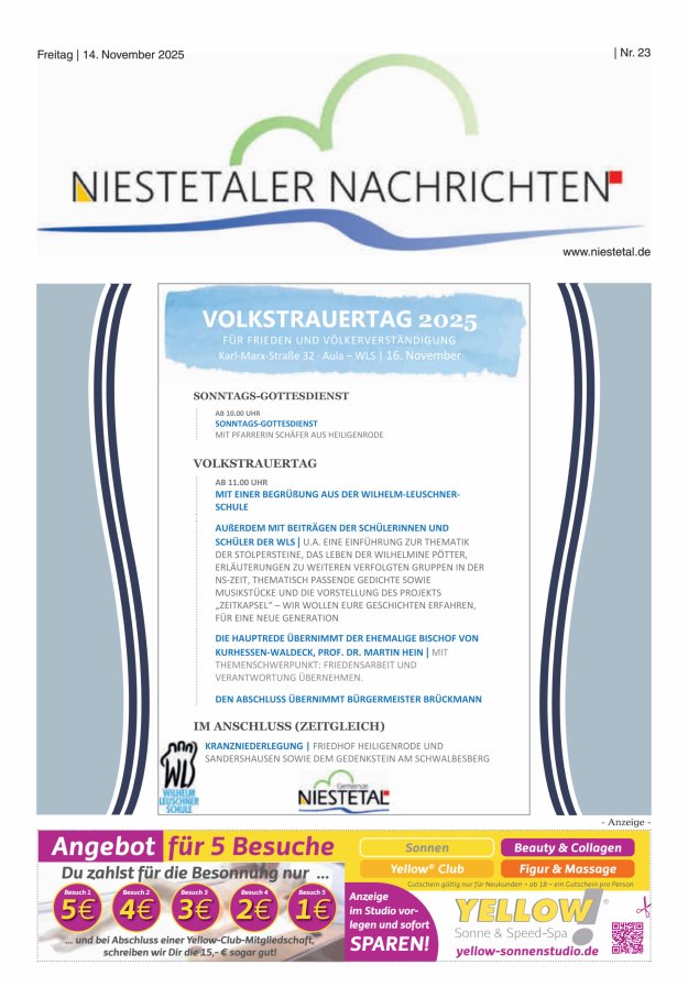 Niestetaler Nachrichten Titelblatt 23/2025