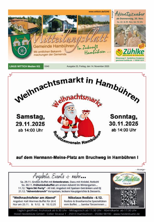 Mitteilungsblatt der Gemeinde Hambühren Titelblatt 23/2025