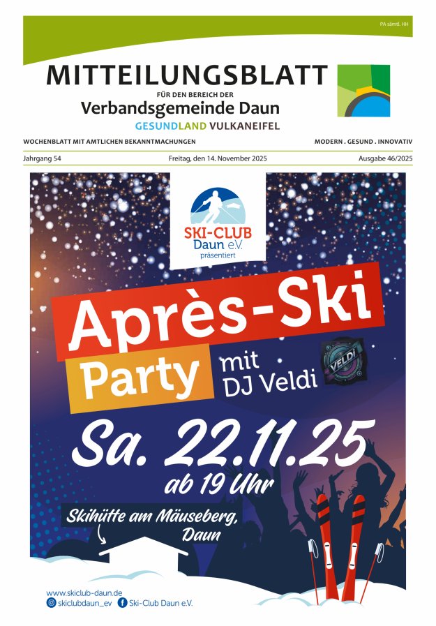 Mitteilungsblatt VG Daun Titelblatt 46/2025