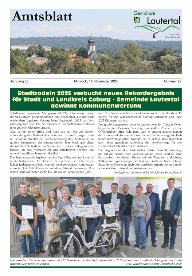 Amtsblatt der Gemeinde Lautertal Titelblatt 23/2025