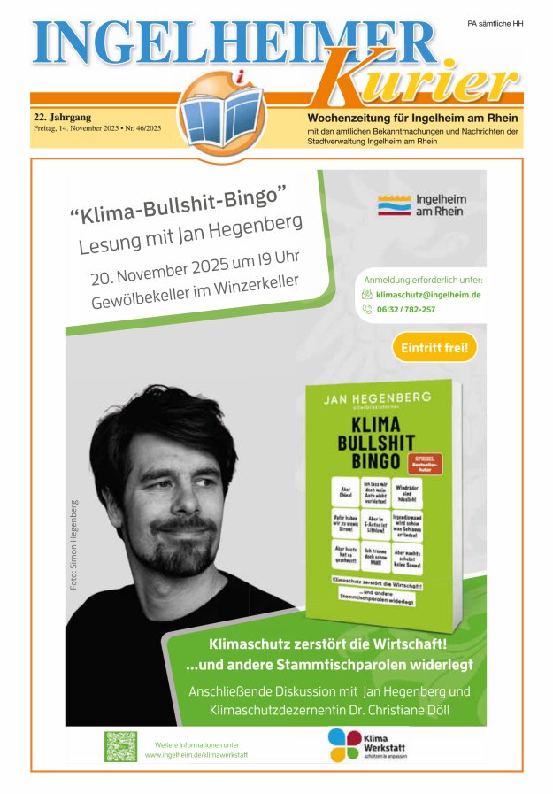 Ingelheimer Kurier Titelblatt 46/2025
