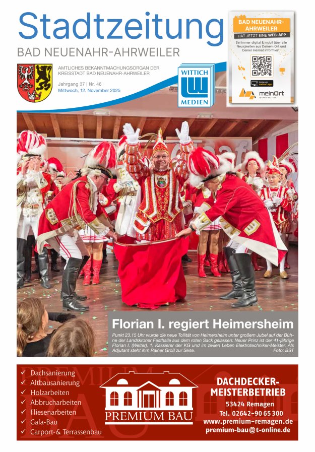 Stadtzeitung Bad Neuenahr-Ahrweiler Titelblatt 46/2025