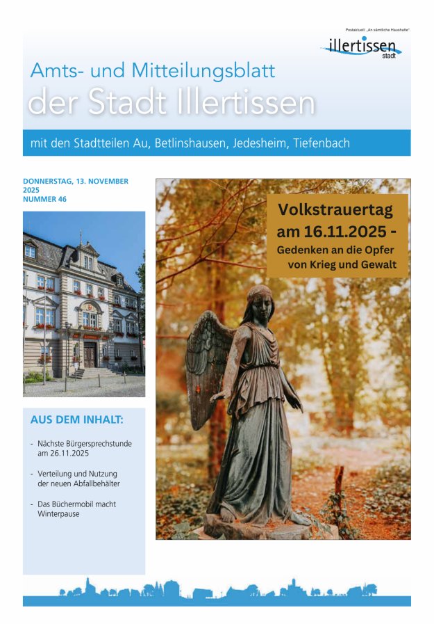 Amts- und Mitteilungsblatt Stadt Illertissen Titelblatt 46/2025