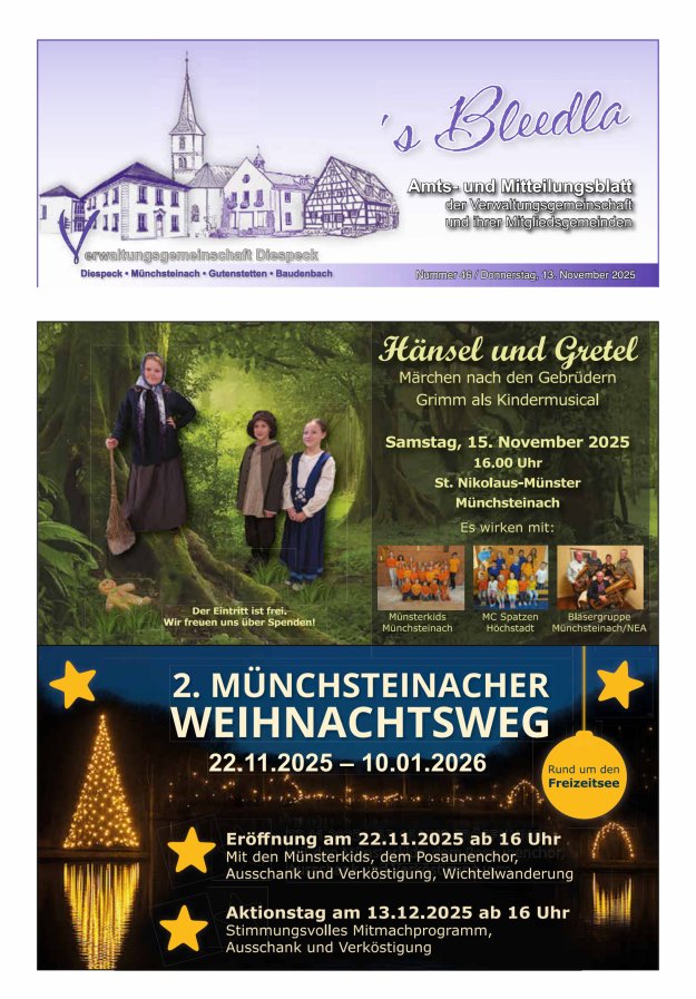 Amts- und Mitteilungsblatt VGem Diespeck Titelblatt 46/2025