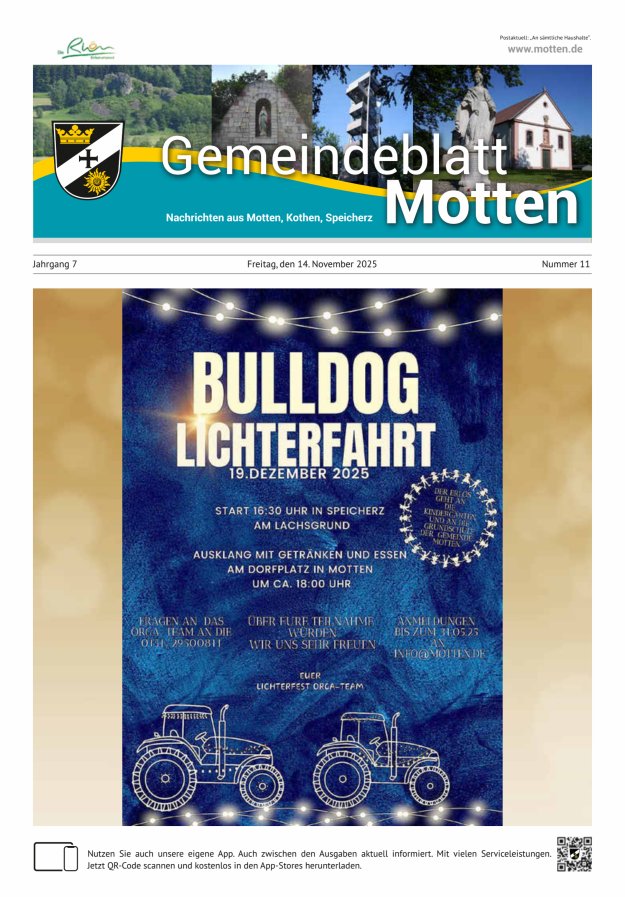 Gemeindeblatt Motten Nachrichten aus Motten Kothen Speicherz Titelblatt 11/2025