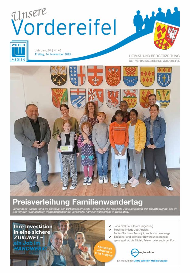 Mitteilungsblatt Vordereifel - Heimat- u Bürgerzeitung der VG Vordereifel Titelblatt 46/2025