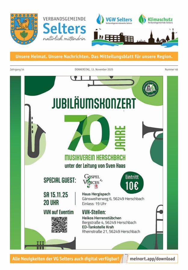 Unsere Verbandsgemeinde Selters Ww Titelblatt 46/2025