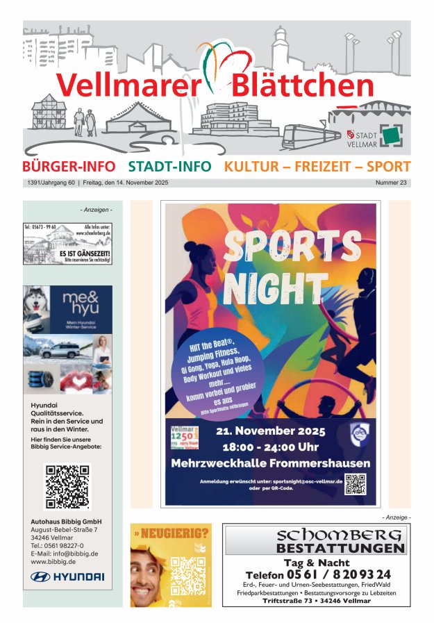 Vellmarer Blättchen Titelblatt 23/2025