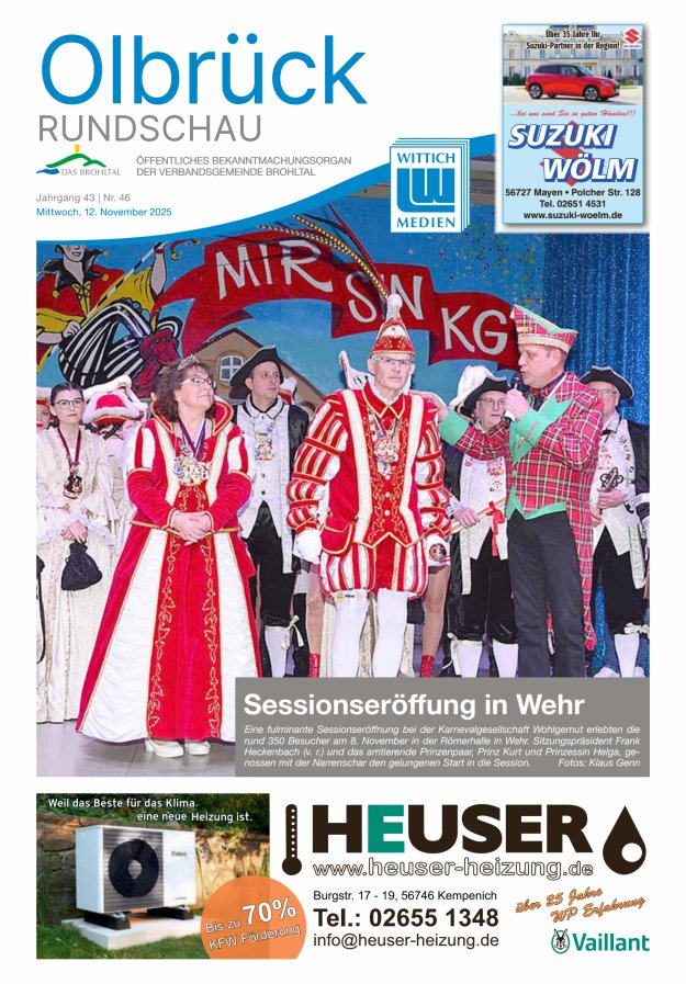 Olbrück Rundschau Titelblatt 46/2025