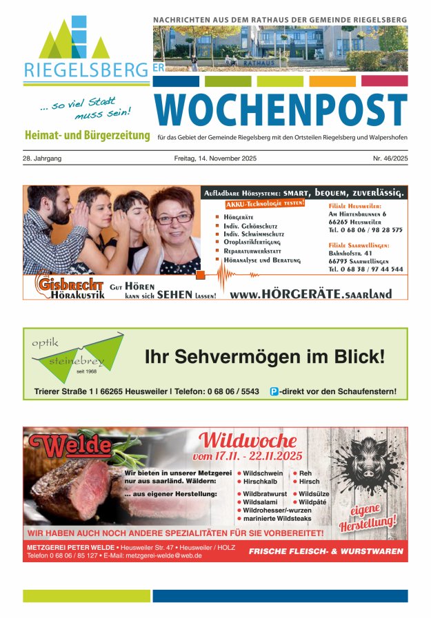 Riegelsberger Wochenpost Titelblatt 46/2025