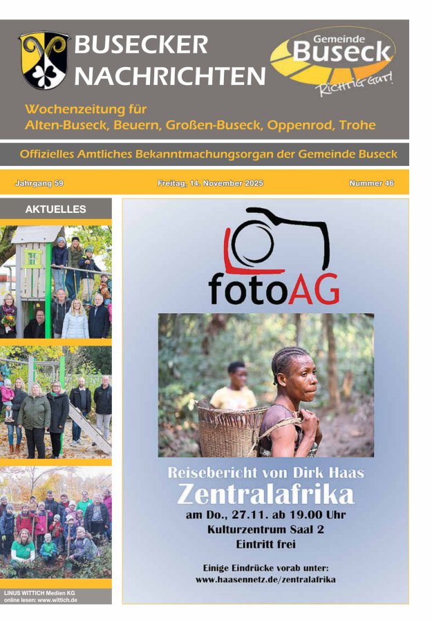 Busecker Nachrichten Titelblatt 46/2025