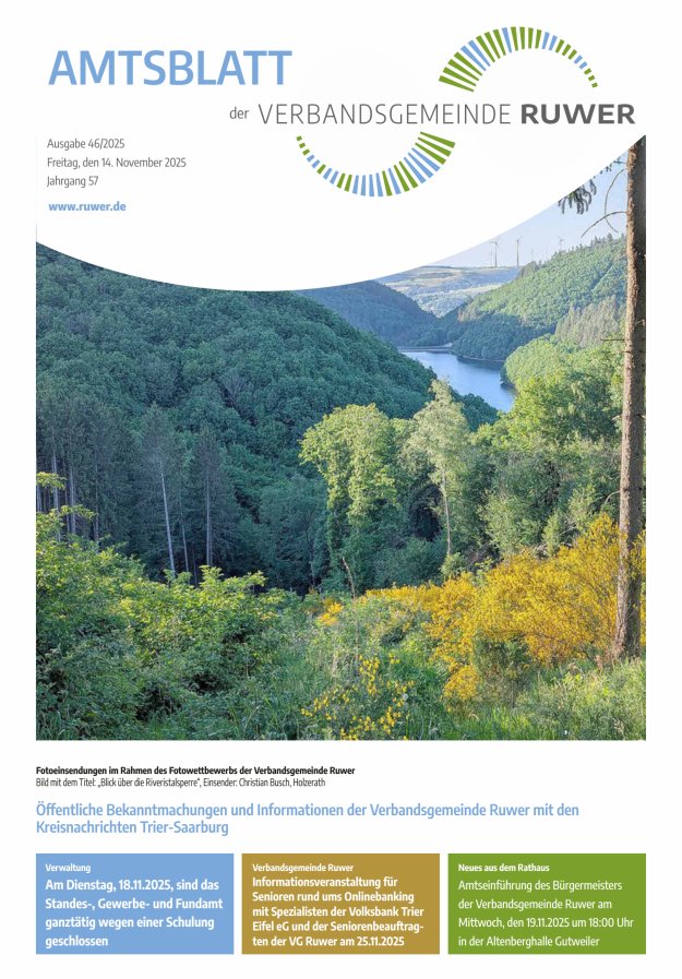 Amtsblatt VG Ruwer Titelblatt 46/2025