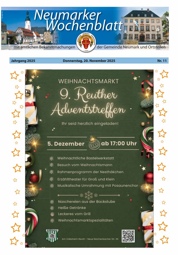 Neumarker Wochenblatt Titelblatt 11/2025