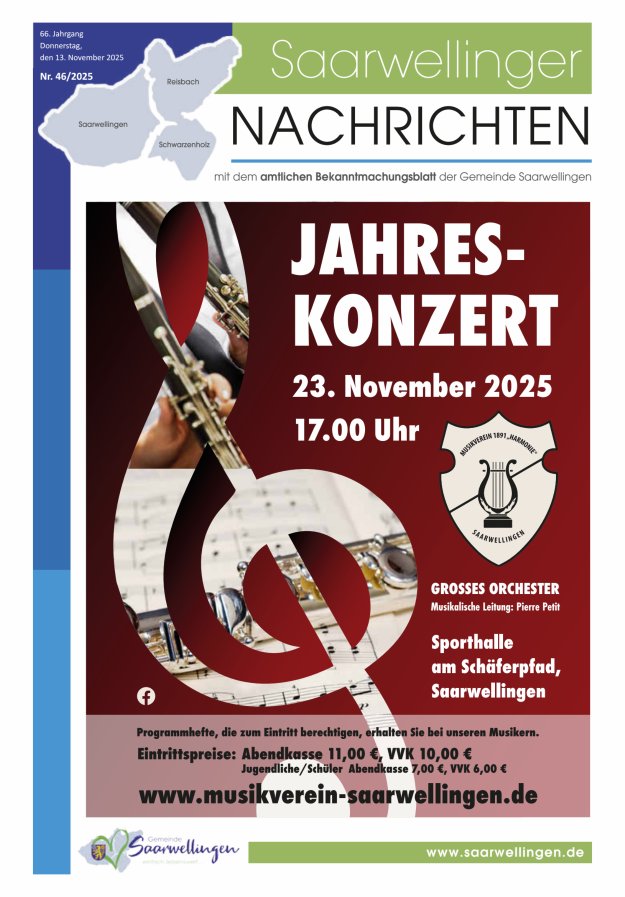 Saarwellinger Nachrichten Titelblatt 46/2025