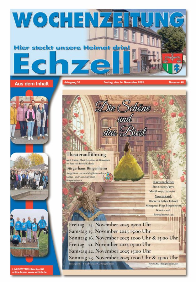 Wochenzeitung für die Gemeinde Echzell Titelblatt 46/2025