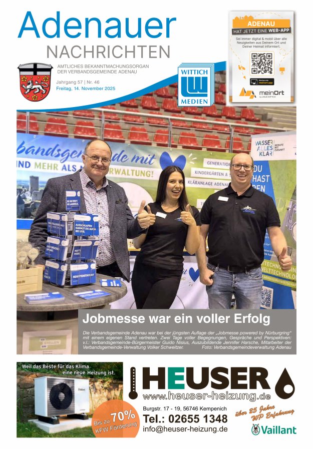 Adenauer Nachrichten Titelblatt 46/2025