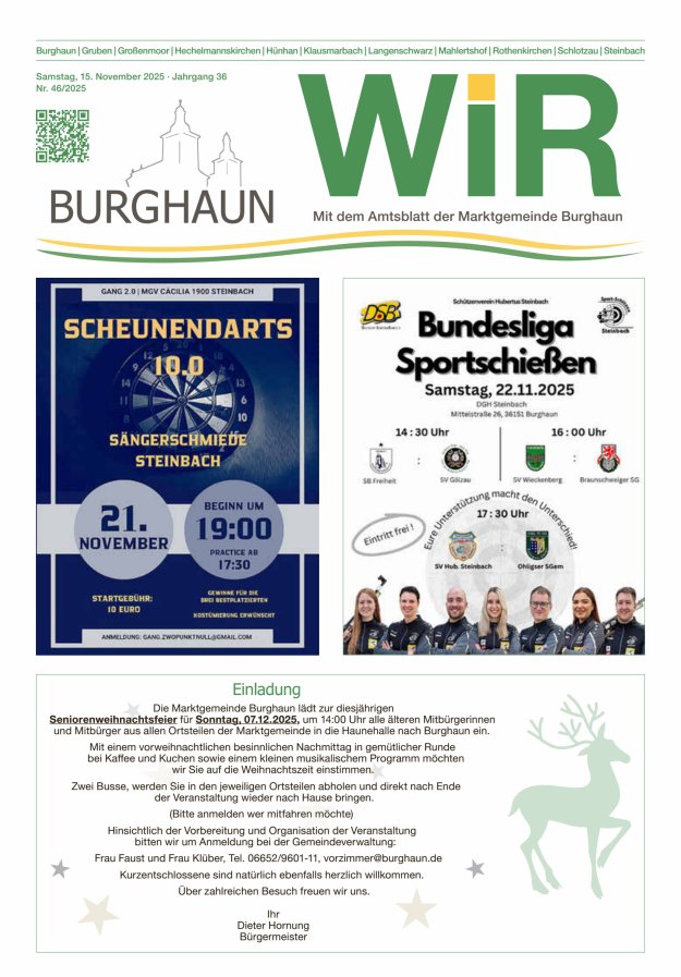 WIR - mit Amtsblatt der Marktgemeinde Burghaun Titelblatt 46/2025