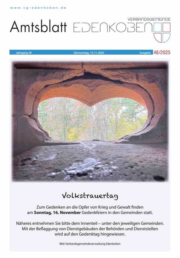 Amtsblatt VG Edenkoben Titelblatt 46/2025