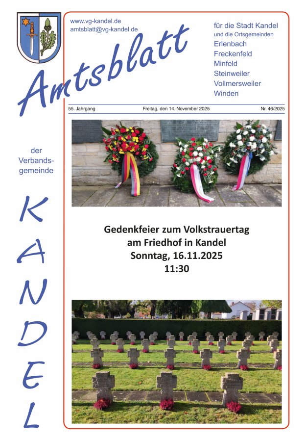 Amtsblatt VG Kandel Titelblatt 46/2025