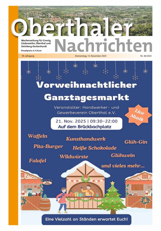Oberthaler Nachrichten Titelblatt 46/2025