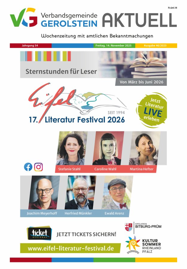 Verbandsgemeinde Gerolstein aktuell Titelblatt 46/2025