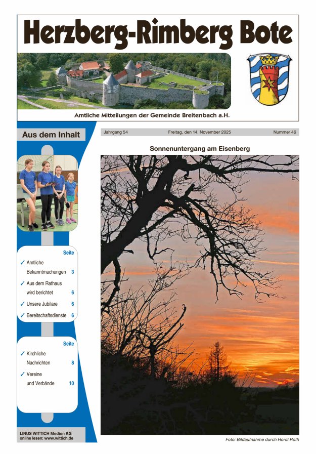 Herzberg-Rimberg Bote Titelblatt 46/2025