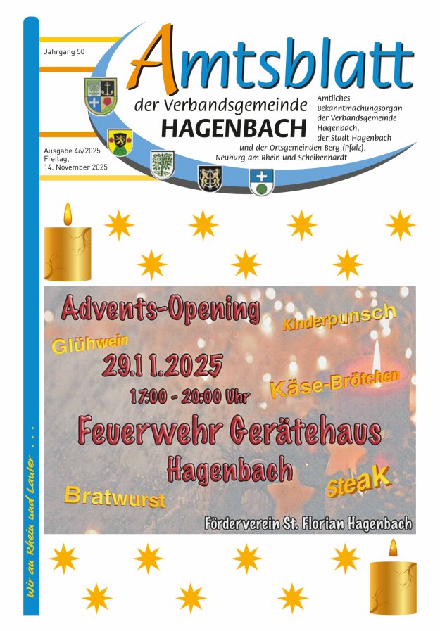 Amtsblatt der VG Hagenbach Titelblatt 46/2025