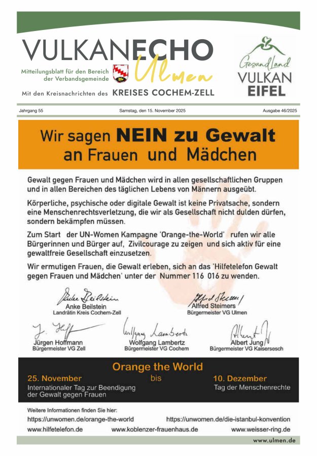 Vulkan Echo VG Ulmen Titelblatt 46/2025