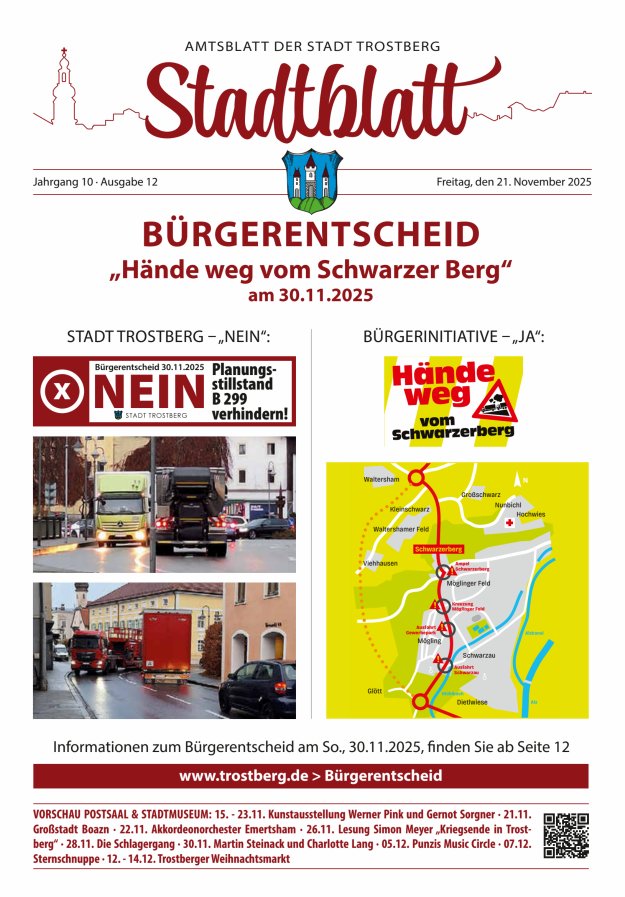 Stadtblatt Trostberg an der Alz Titelblatt 12/2025